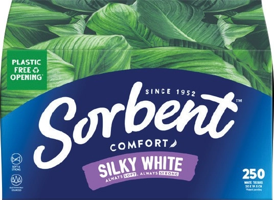 Sorbent Silky White Facial Tissues 250 Pack