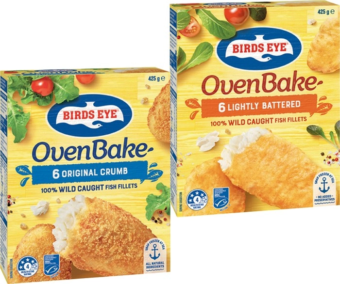 Birds Eye Oven Bake Fish Fillets 425g Selected Varieties