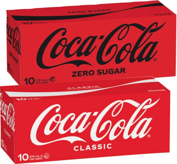 Coca‑Cola, Sprite, Fanta or Mount Franklin Lightly Sparkling 10x375mL Selected Varieties