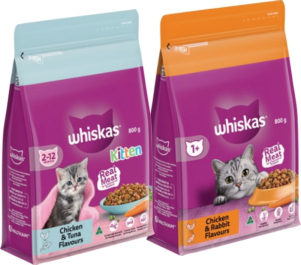 Whiskas Dry Cat Food 800g Selected Varieties