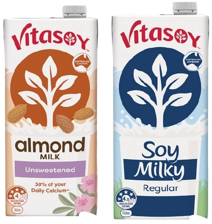 Vitasoy Milky or Unsweetened 1 Litre Milk Selected Varieties