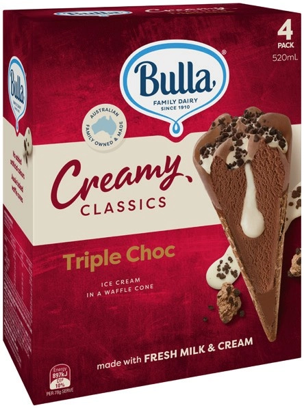 Bulla Creamy Classics Ice Cream 4 Pack Selected Varieties