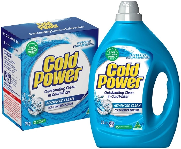 Cold Power Laundry Liquid 2 Litre, Powder 2kg or Capsules 26 Pack Selected Varieties