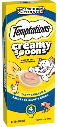 Temptations Creamy Spoons Cat Treats 4x10g Selected Varieties