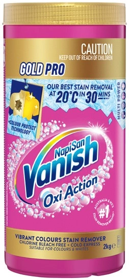 Vanish NapiSan Gold Pro Oxi Action Stain Remover 2kg Selected Varieties