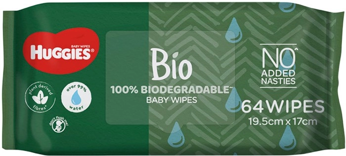 Huggies Biodegradable or Ultimate Nourish & Care Baby Wipes 64 Pack