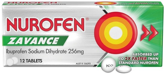 Nurofen Zavance Ibuprofen Caplets or Tablets 12 Pack**