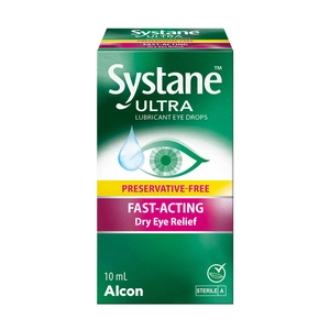 Systane Ultra Lubricant Eye Drops Preservative Free Fast Acting Dry Eye Relief 10mL