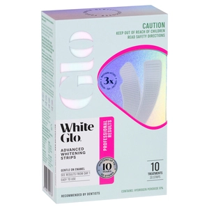 White Glo Professional Results Advanced Whitening Strips 20 Pack