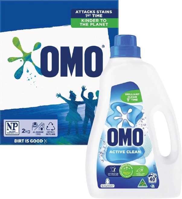 OMO Laundry Liquid 2 Litre or Powder 2kg Selected Varieties