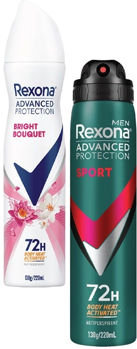 Rexona Advanced Protection Antiperspirant Spray 220mL Selected Varieties