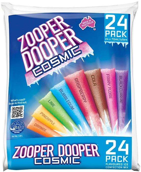 Zooper Dooper Ice Tubes 24 Pack Selected Varieties