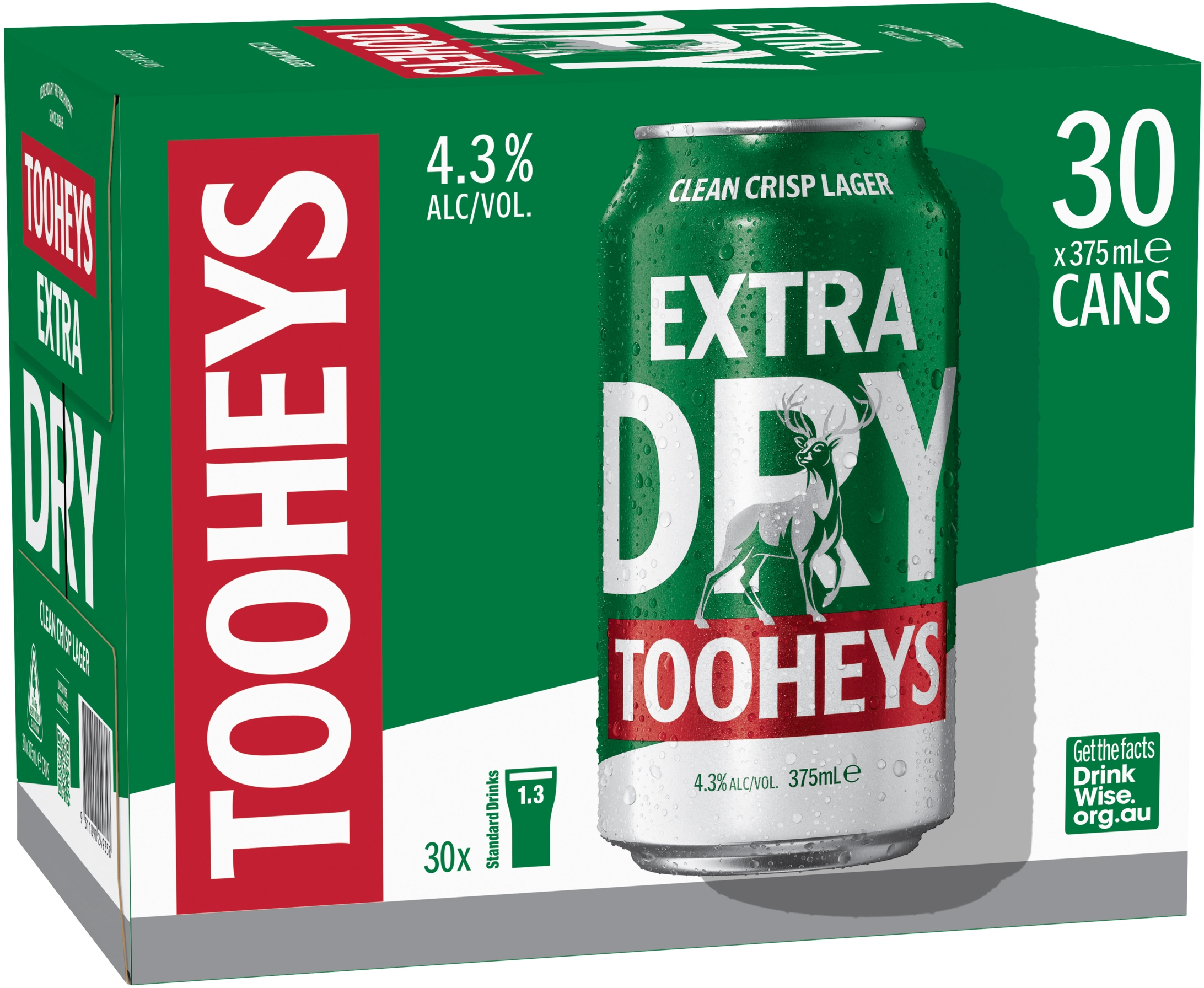 Tooheys Extra Dry Block Cans 30x375ml