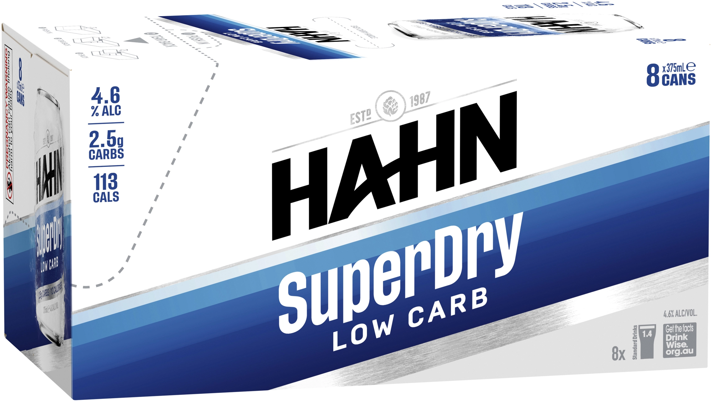 Hahn Super Dry Cans 8x375ml