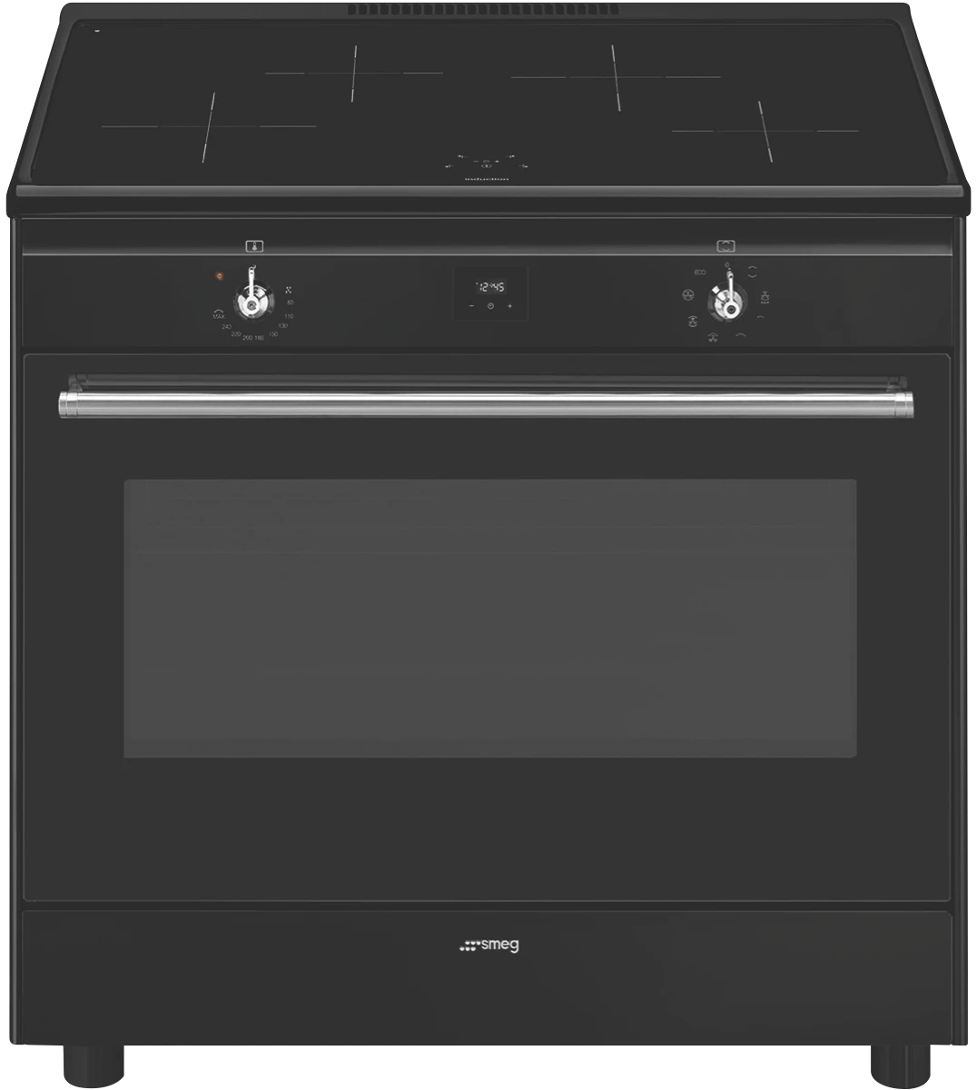 Smeg 90cm Induction Freestanding Cooker Black