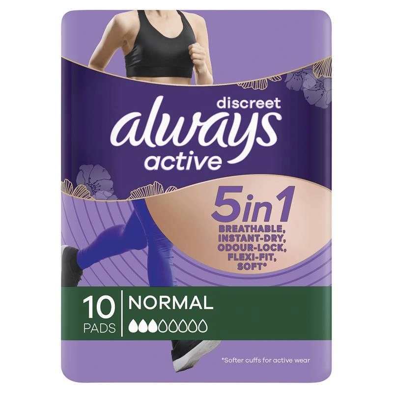 Always Discreet Pad Active Wear Normal 10 Pack