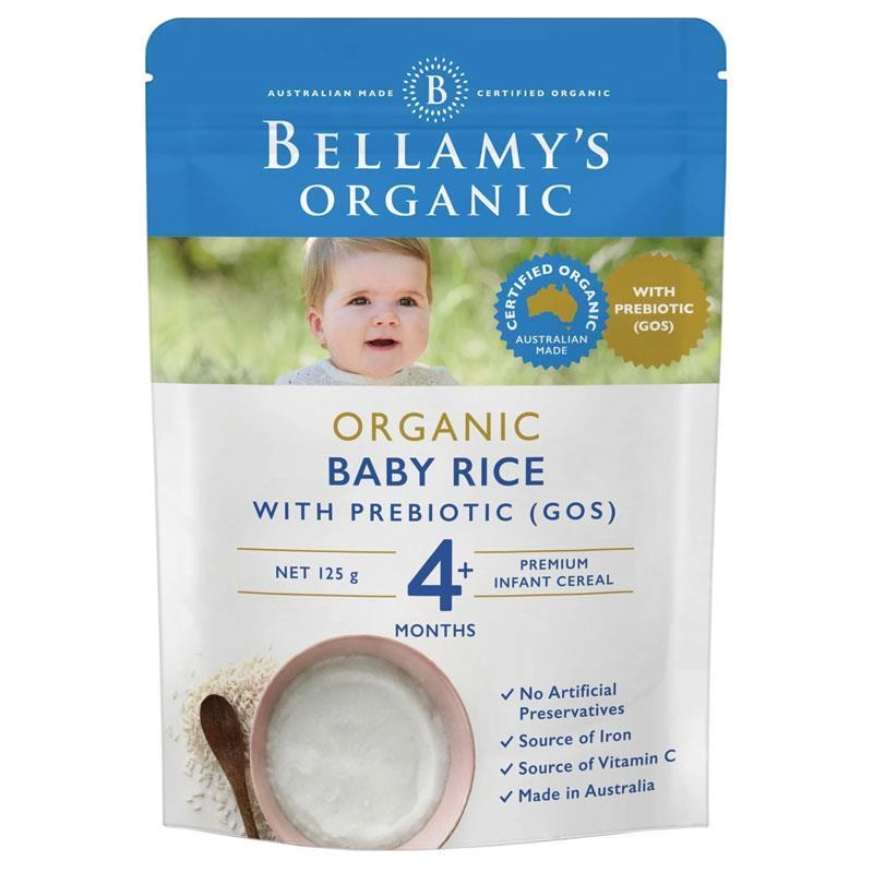 Bellamys Organic Baby Rice with Prebiotic 125g