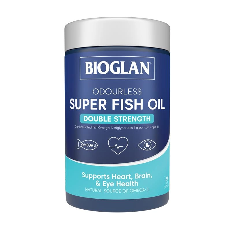 Bioglan Odourless Super Fish Oil Double Strength 200 Soft Capsules