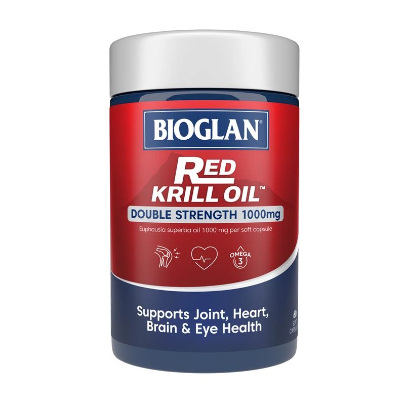 Bioglan Red Krill Oil Double Strength 1000mg 60 Soft Capsules