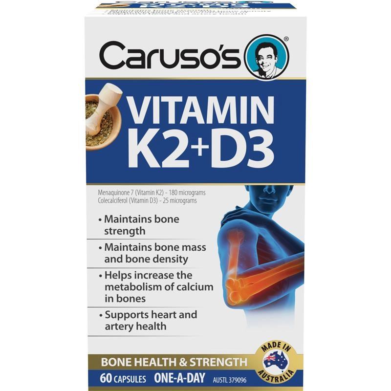 Caruso’s Vitamin K2 + D3 60 Capsules