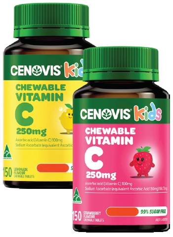 Cenovis Kids Chewable Vitamin C 250mg Lemonade or Strawberry 150 Tablets