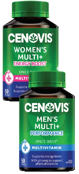 Cenovis Once Daily Women’s Multi + Energy Boost or Men’s Multi + Performance 50 Capsules