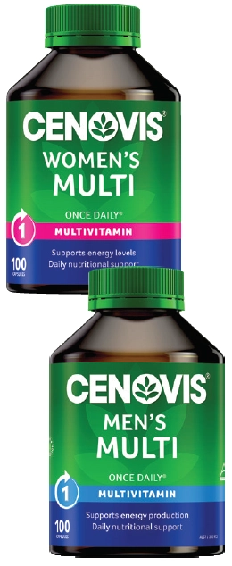 Cenovis Once Daily Women’s or Men’s Multi Vitamins & Minerals 100 Capsules