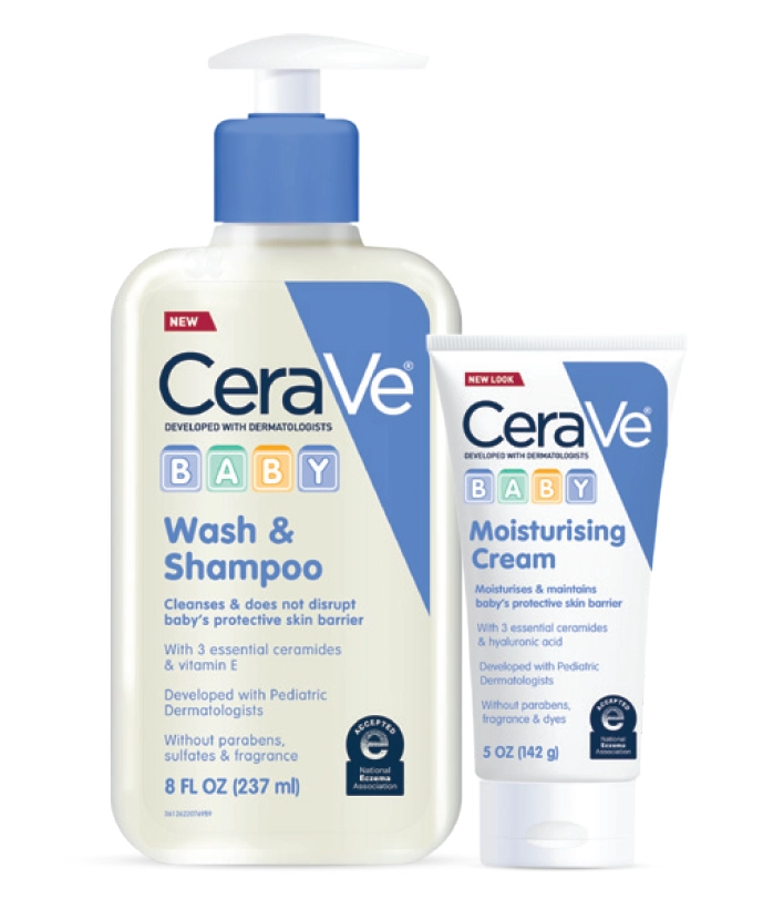 CeraVe Baby Wash & Shampoo 237ml or Moisturising Cream 142g