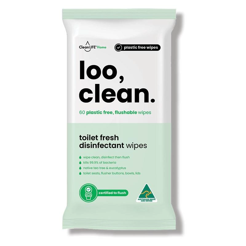 CleanLife Loo Clean Flushable Wipes 60 Pack