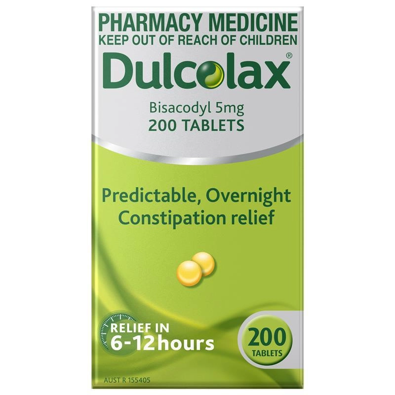 Dulcolax Bisacodyl 5mg 200 Tablets