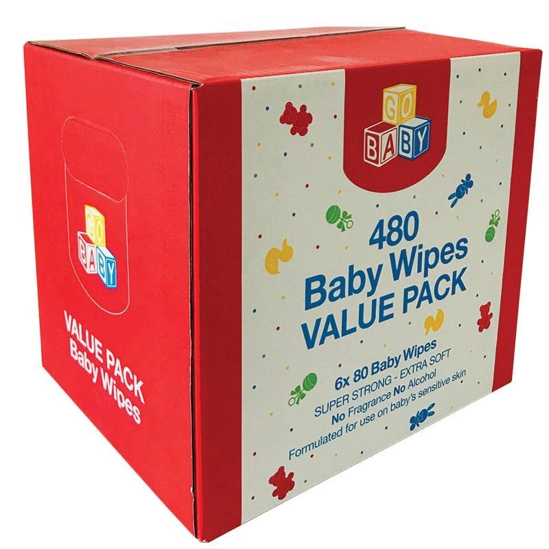 Go Baby Baby Wipes 6x80 Value Pack