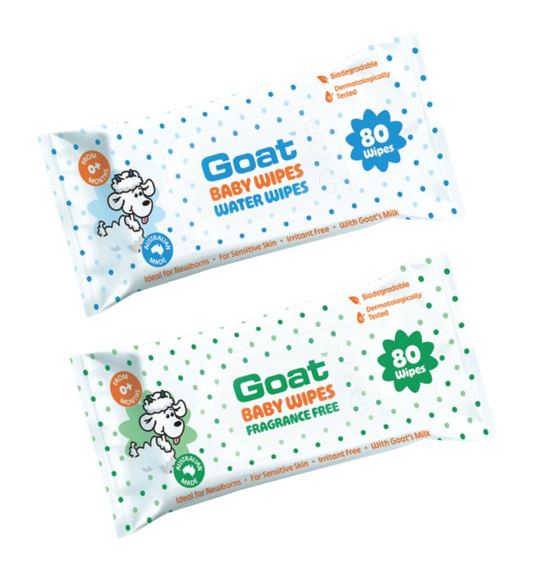 Goat Baby Wipes Water Wipes or Fragrance Free 80 pack