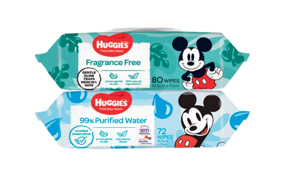 Huggies 99% Water Refill 72 or Fragrance Free Wipes 80 Pack