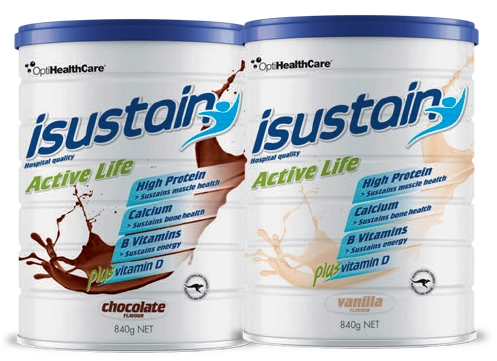 Isustain Hospital Quality Active Life Chocolate or Vanilla Flavour 840g Powder