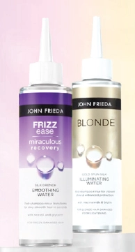 John Frieda Frizz Ease Silk Drench Smoothing Water or Blonde Gold Spun Silk Illuminating Water