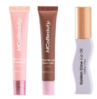 MCoBeauty Peptide Lip Treatment Cupcake Shimmer or Latte or Golden Glow Oil Coconut Shimmer