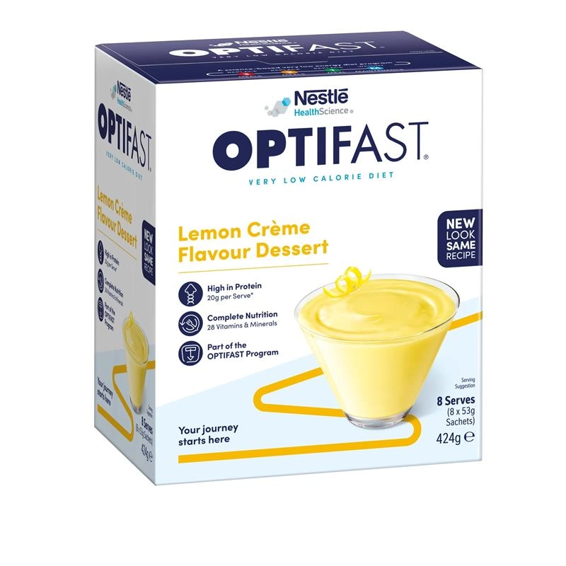 Optifast VLCD Dessert Lemon 8 x 53g New