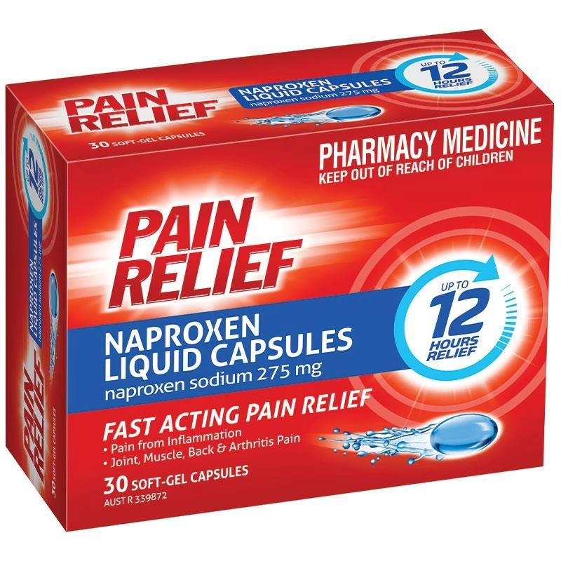 Pain Relief Naproxen Liquid Capsules 30 Soft-Gel Capsules