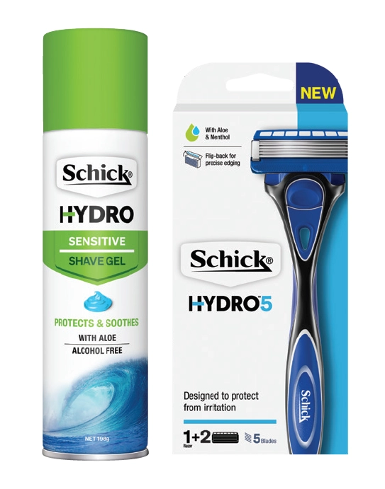 Schick Hydro Gel Sensitive 198g or 5 Razor Handle + 2 Refills