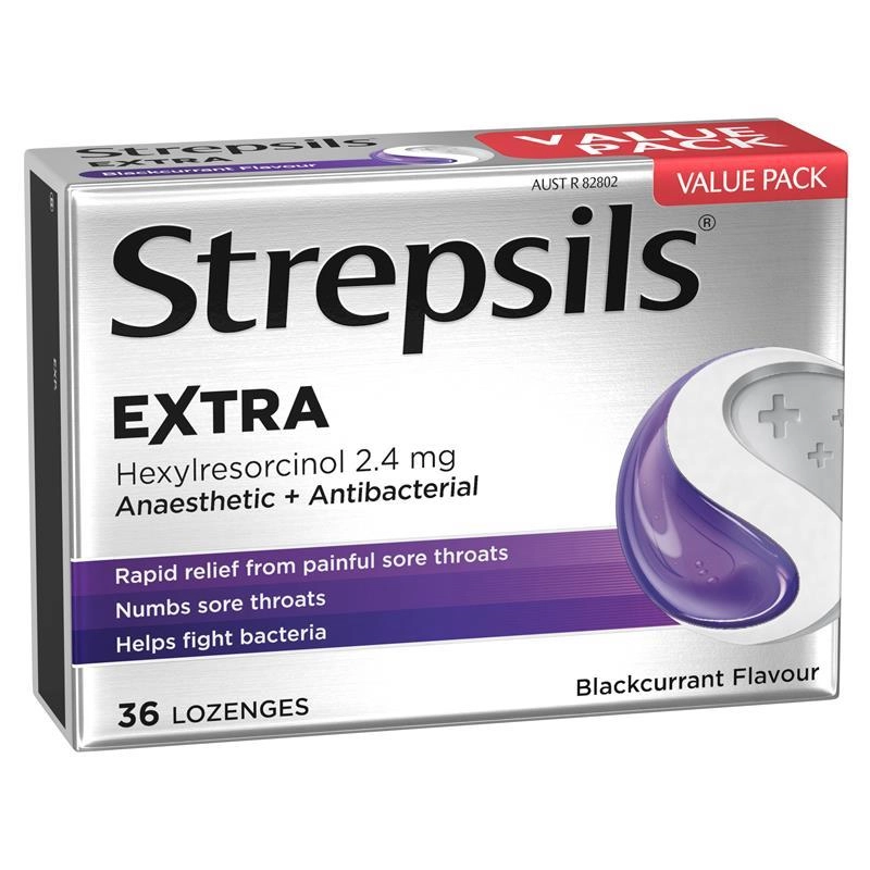 Strepsils Extra Blackcurrant 36 Lozenges