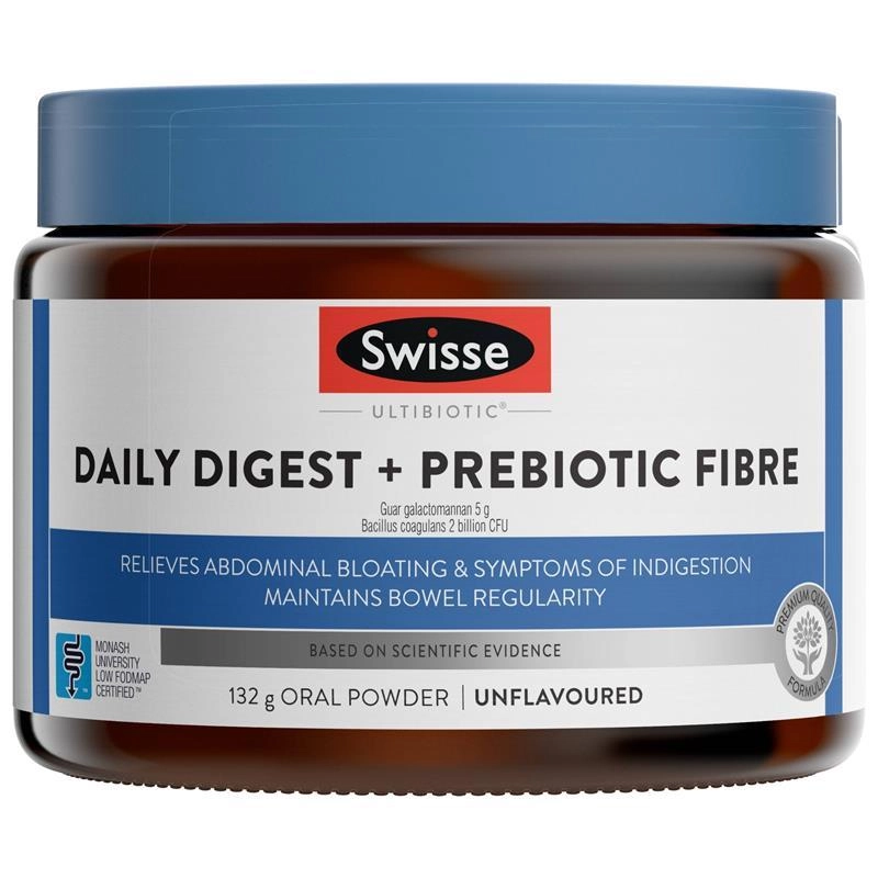 Swisse Ultibiotic Daily Digest + Prebiotic Fibre 132g Powder