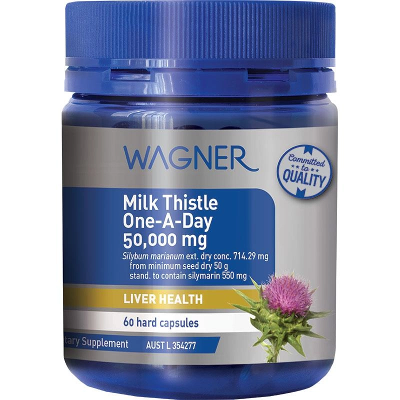 Wagner Milk Thistle One-A-Day 50,000mg 60 Hard Capsules