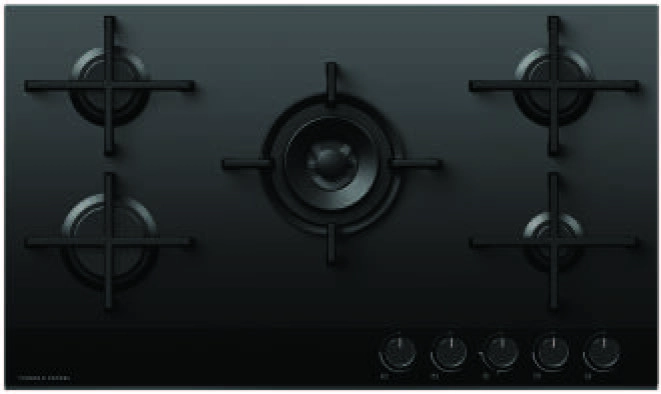 Fisher & Paykel 90cm Gas on Glass Cooktop