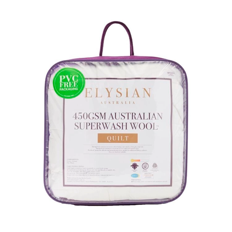 Elysian 450 GSM Australian Superwash Wool Quilt