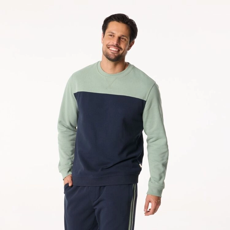 JC Lanyon Essentials Men's Hamley Splice Crew Neck Fleece Jumper