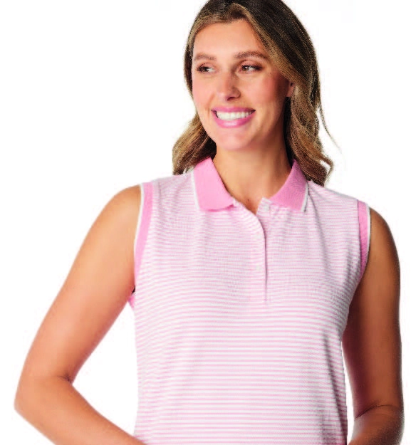 Khoko Collection Women's Sleeveless Pique Polo Shirt