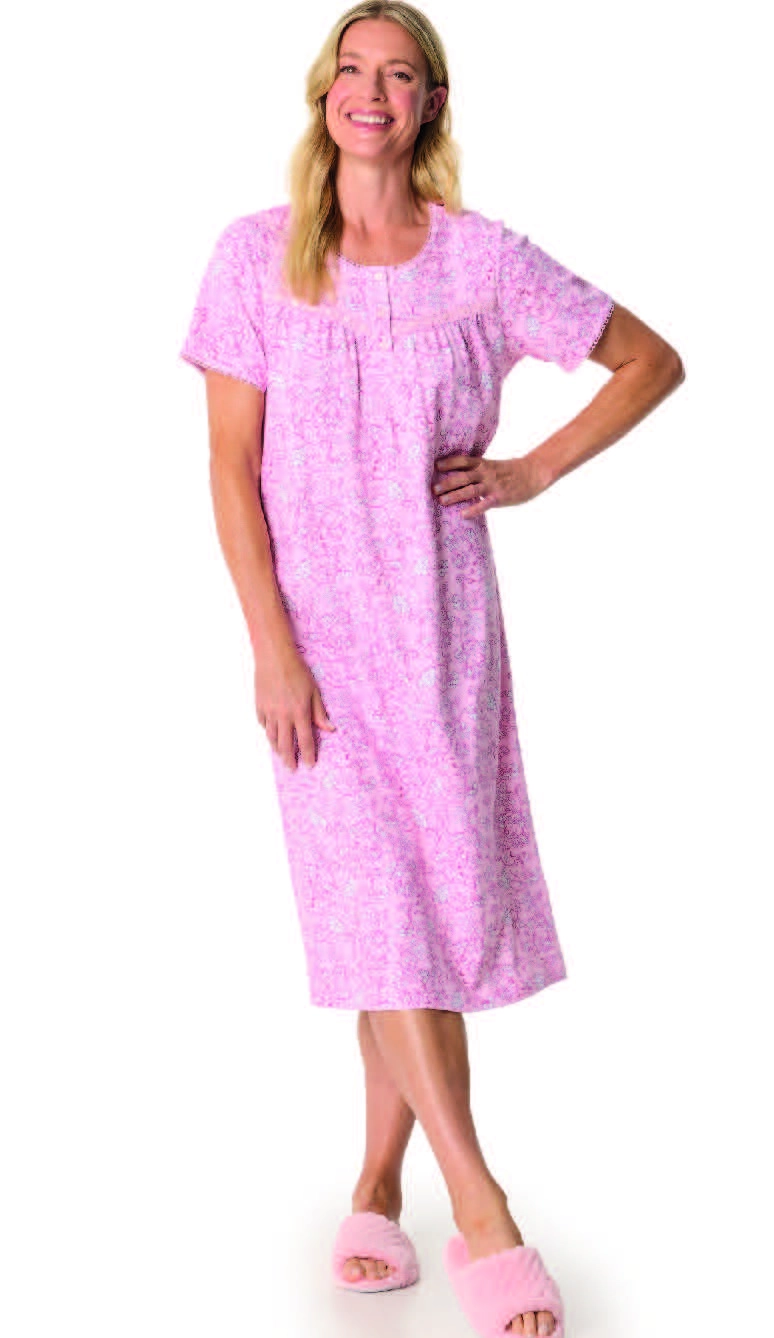 Sash & Rose Women's Short Sleeve Knit Nightie