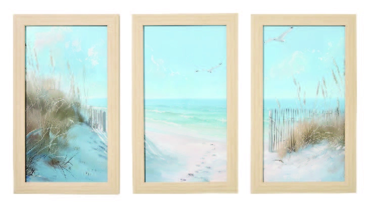 Soren Framed Seaside 3 Piece Wall Art 3 Piece