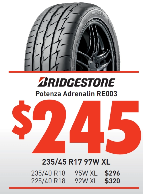 Tyre - Bridgestone Adrenalin RE003