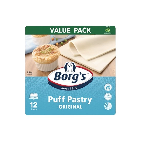 Borg’s Traditional Puff Pastry 1.9 kg – From the Freezer